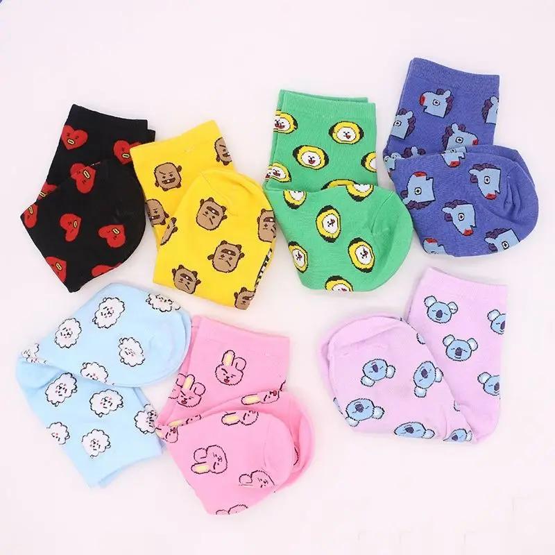 Chaussettes mi-mollet BT21 Koya RJ Cooky Shooky Tata, chaussettes longues chaudes pour couple, impri