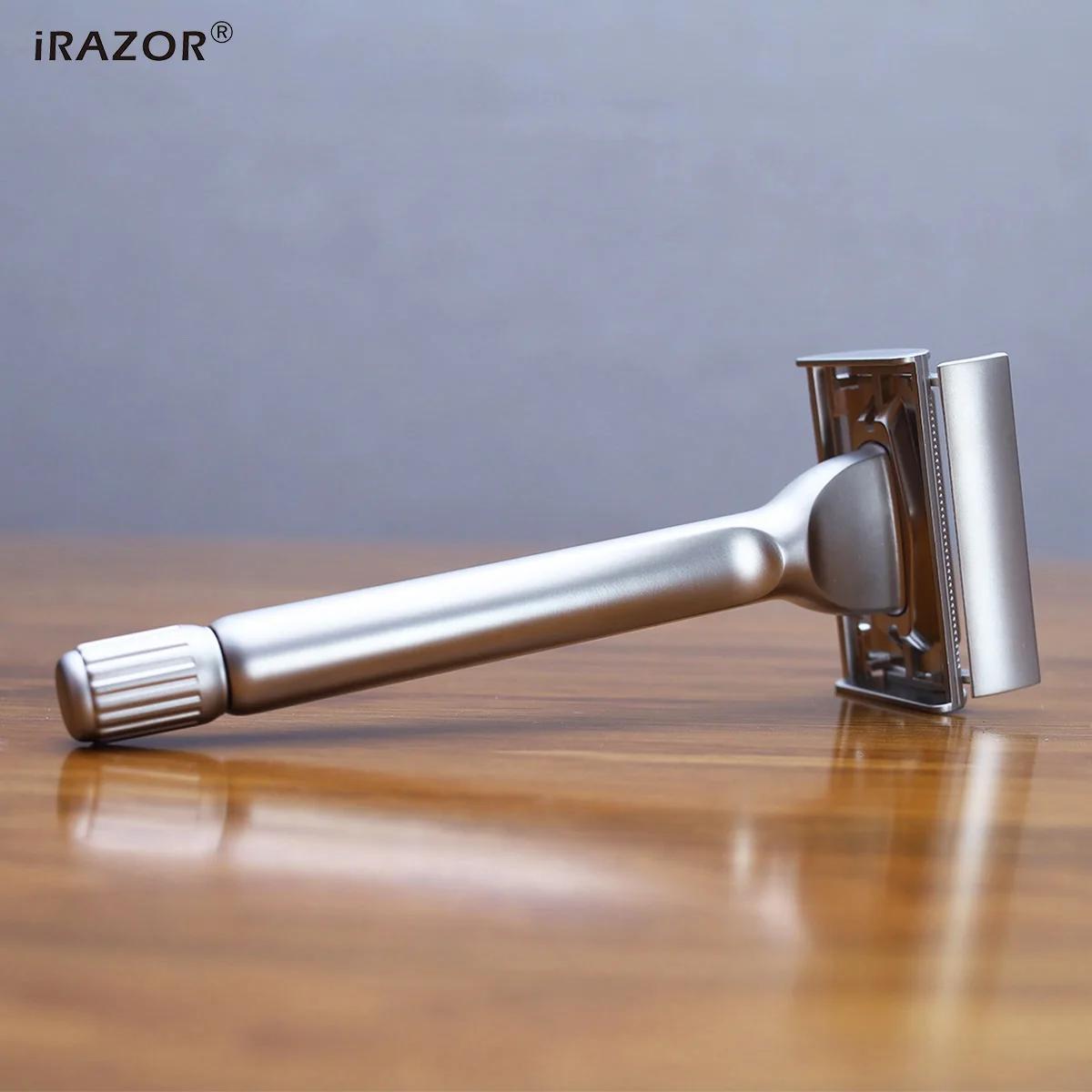 IRAZOR – rasoir de sécurité à Double bord pour hommes, nouveau Design papillon lourd, avec 10 rechar
