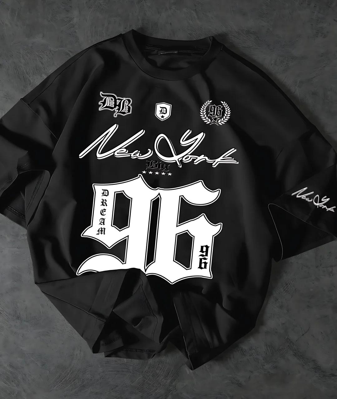 2025 nouveau à la mode 96 maillot imprimé numérique respirant col rond T-shirt en plein air séchage