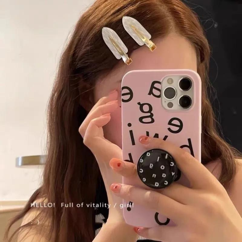 Pince à cheveux Simple Sakura rose sans couture pour femmes, feuille d'acétate sans flequille courbé