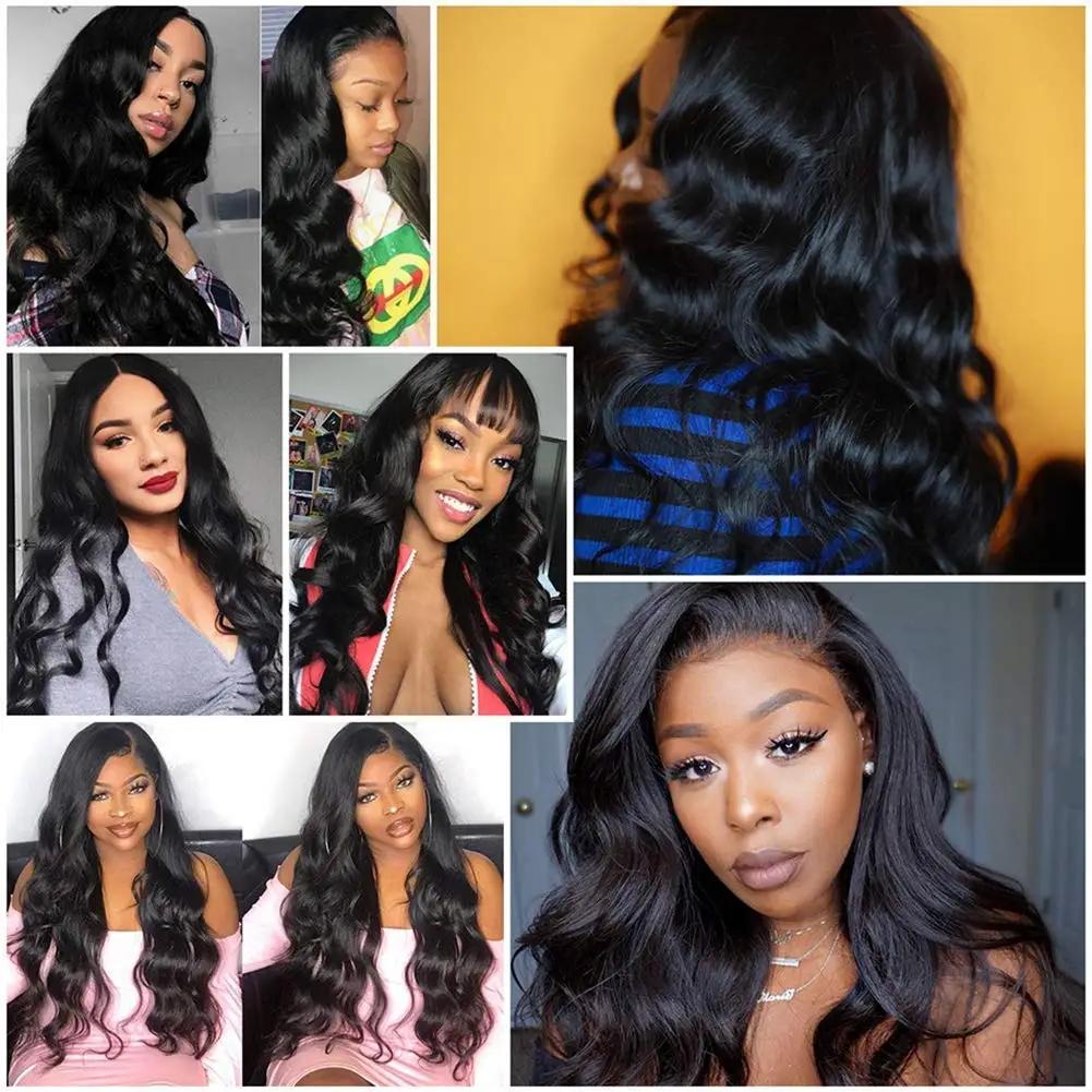 Perruques avant en dentelle transparente HD Body Wave pour femme, vague d'eau brésilienne, cheveux h