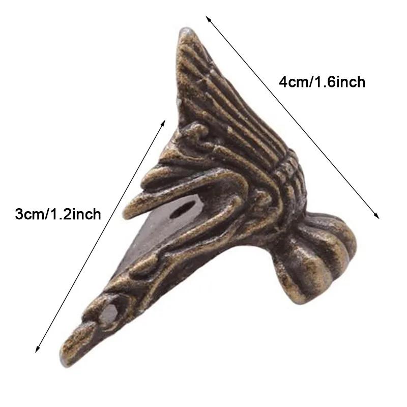 Coffre à bijoux en laiton Bronze Antique, boîte de meubles en bois, pieds décoratifs, protection d'a