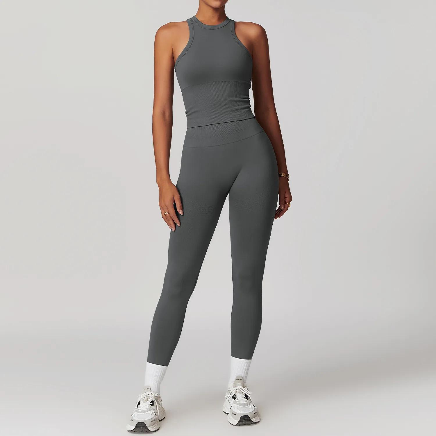 2 pièces ensemble de Yoga sans couture vêtements de sport vêtements de sport costumes de Yoga pour f