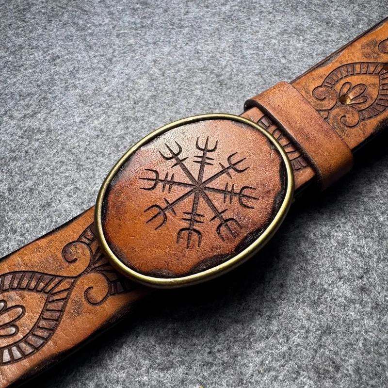 Ceinture en cuir véritable pour hommes, sangle de luxe de styliste, peau de vache épaisse, boucle en