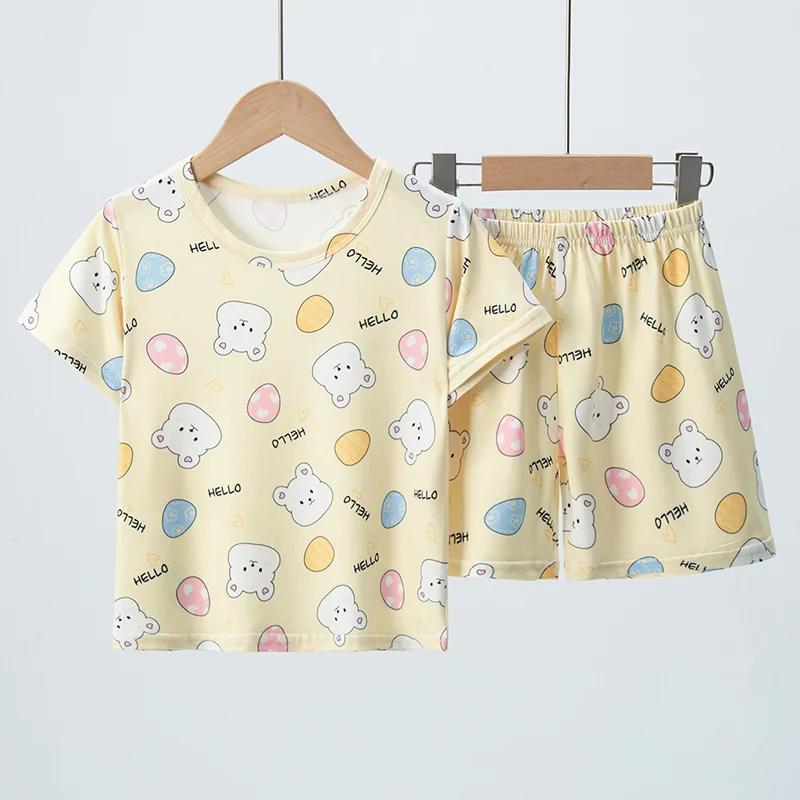 Ensemble 2 pièces d'été pour enfants, confortable et polyvalent, mignon, à manches courtes, pour gar
