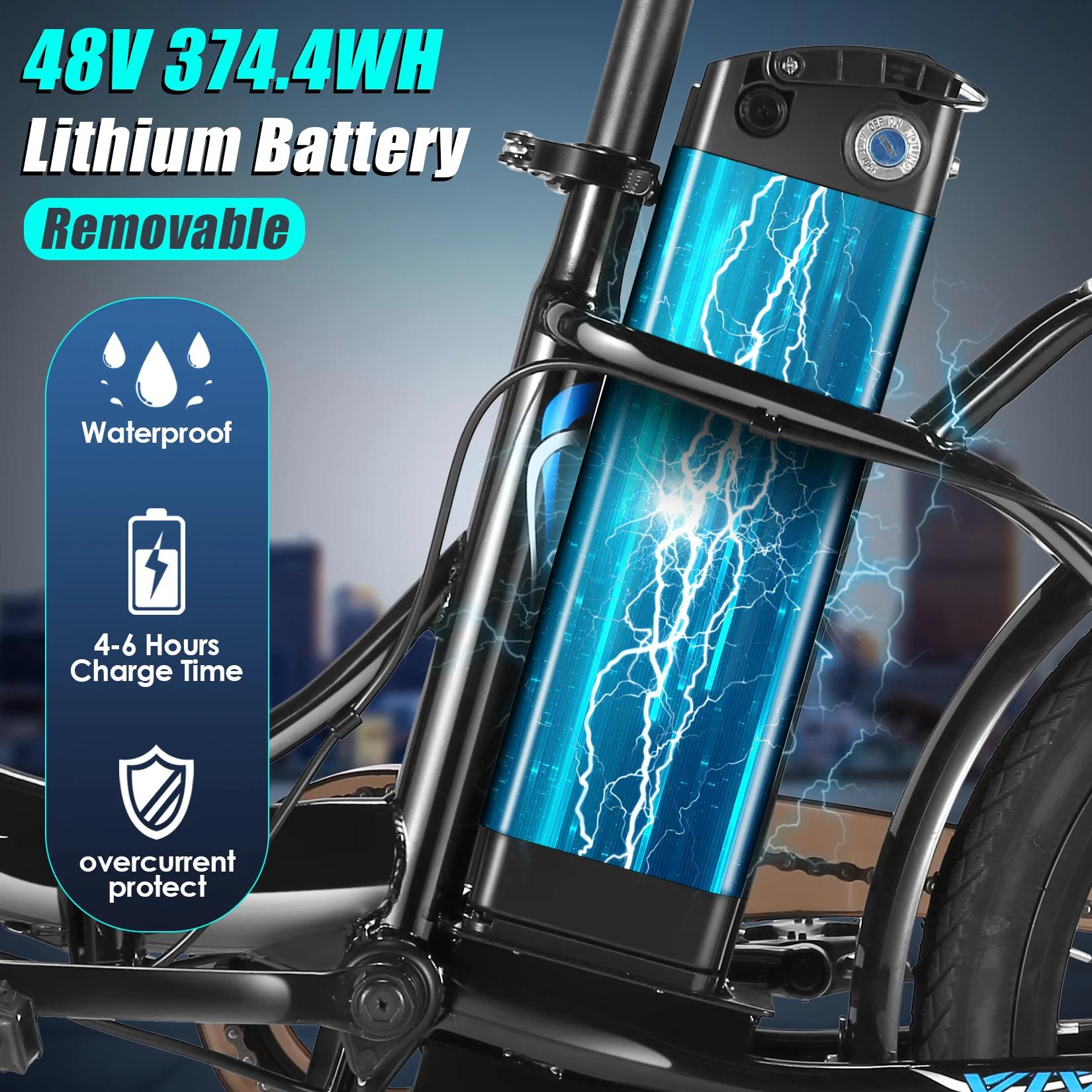 Vélo électrique pliant Step-Through Cruiser, moteur injuste, batterie perfective, système à 7 vitess