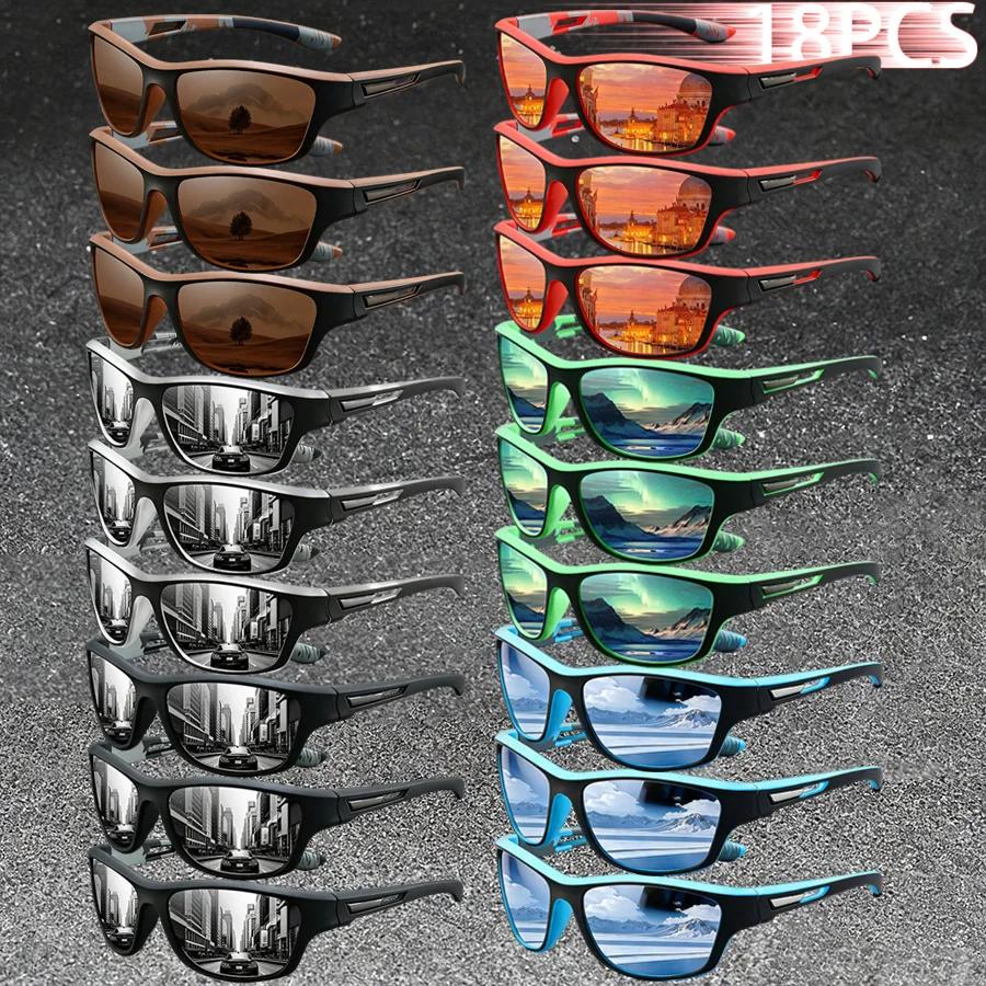 18 Paires de Lunettes de Soleil Sportives Vintage Camouflage pour Hommes et Femmes, Idéales pour la