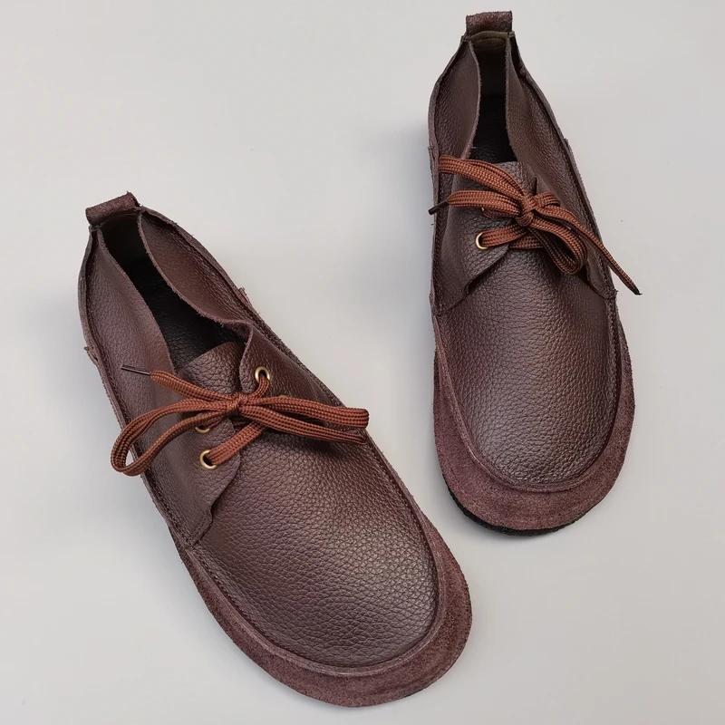 Careaymade-Chaussures décontractées en cuir véritable pour hommes et femmes, coordonnantes, à lacets