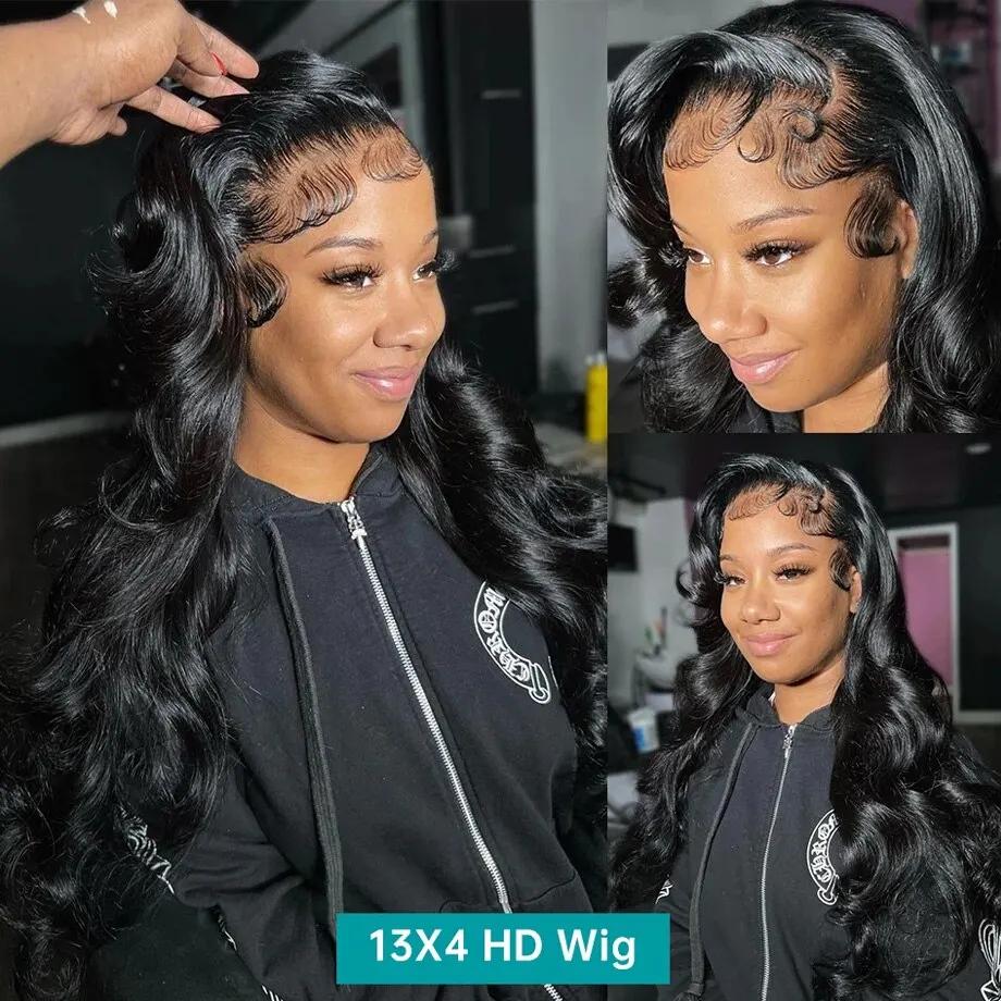 Perruque Lace Front Wig Body Wave Brésilienne Naturelle, Cheveux Humains, 13x6, 13x4, 4x4, Pre-Pluck