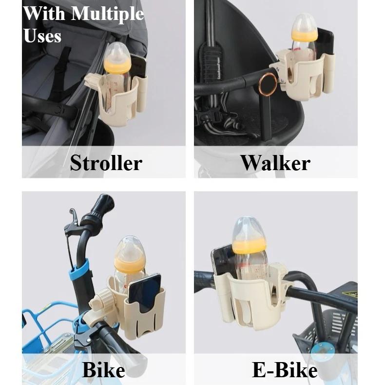 Porte-gobelet universel pour poussette avec support de téléphone, porte-bouteille pour fauteuil roul