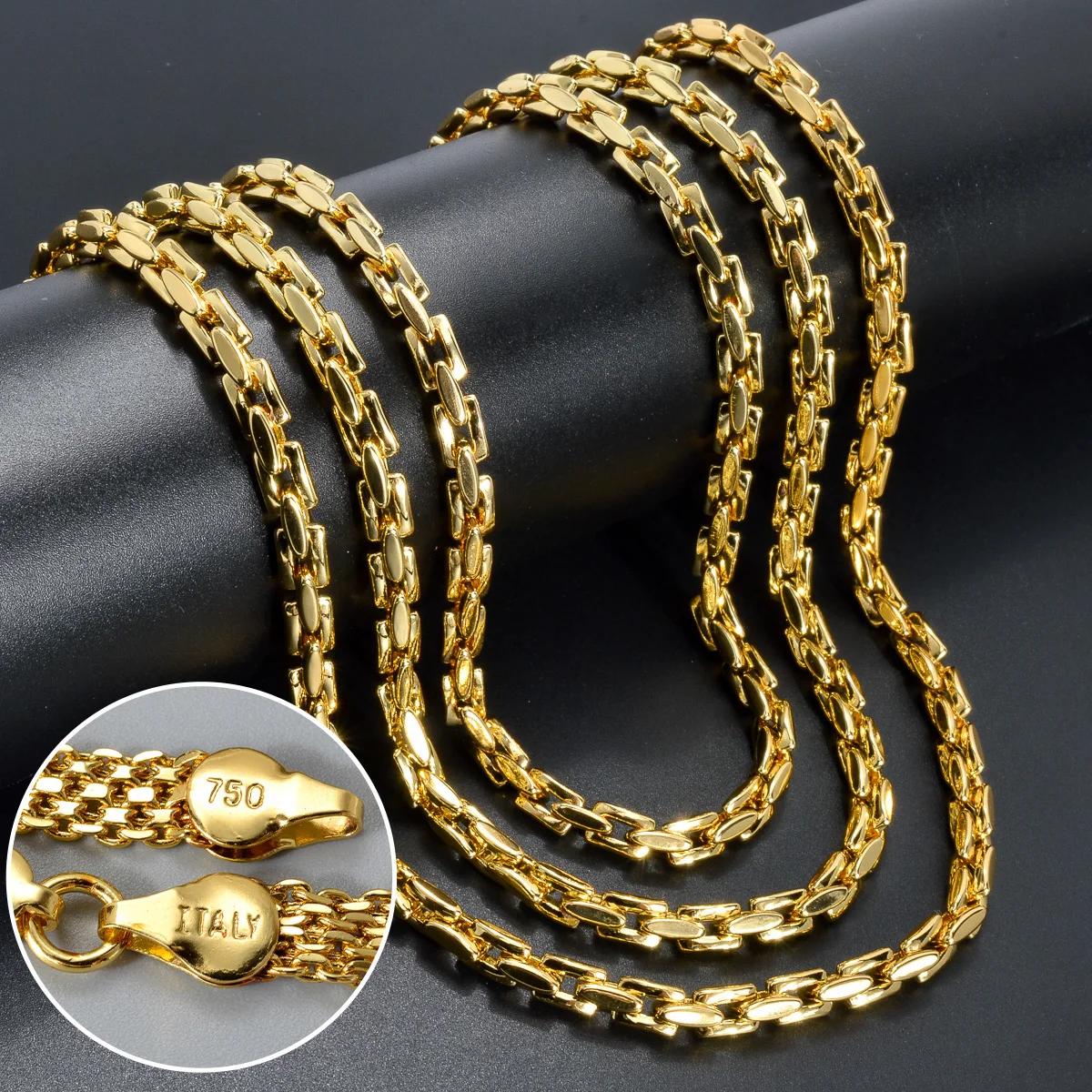 Collier chaîne à maillons hip hop plaqué or 18 carats pour femmes et hommes, ras du cou de couleur o
