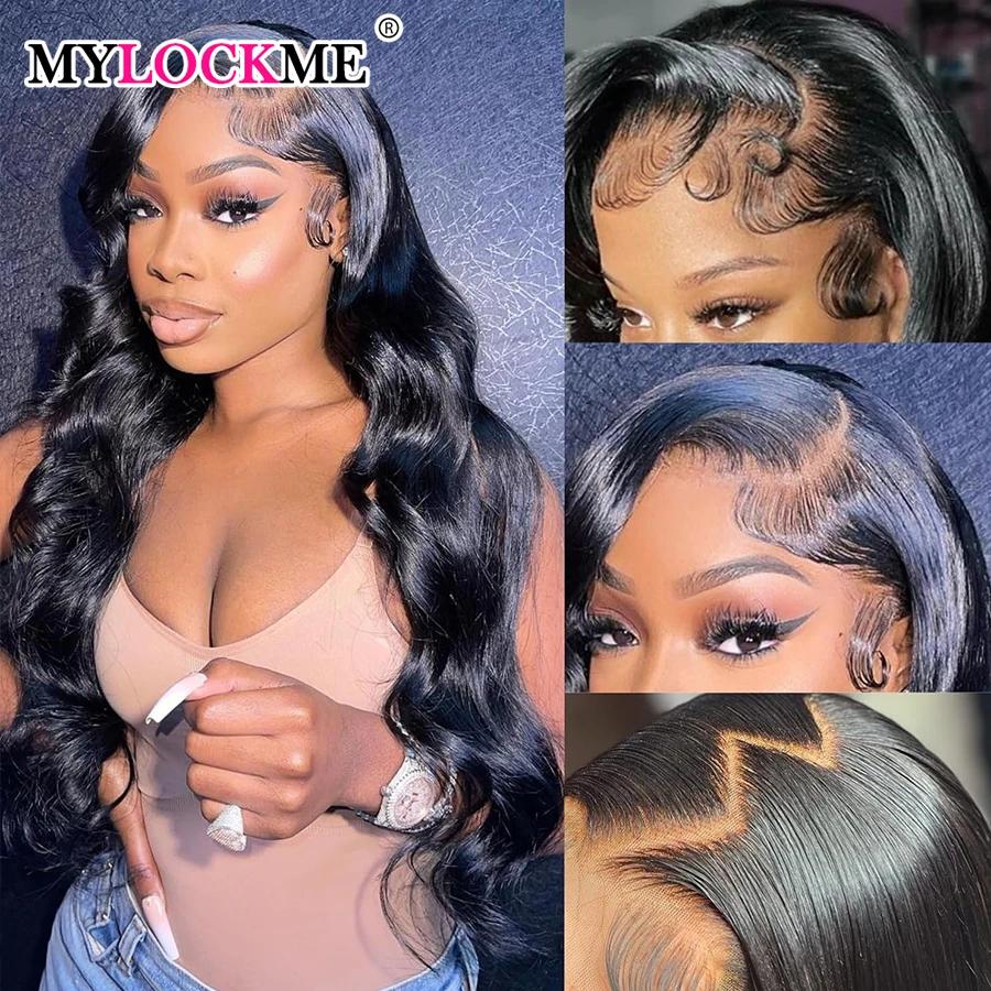 Perruque Lace Front Wig Body Wave Naturelle, Cheveux Humains, Sans Colle, 13x4, 13x6, 26, 28, 30, 32