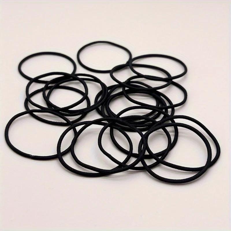 Attaches de cheveux élastiques noires pour femmes et filles, cordes de cheveux, porte-queue de cheva