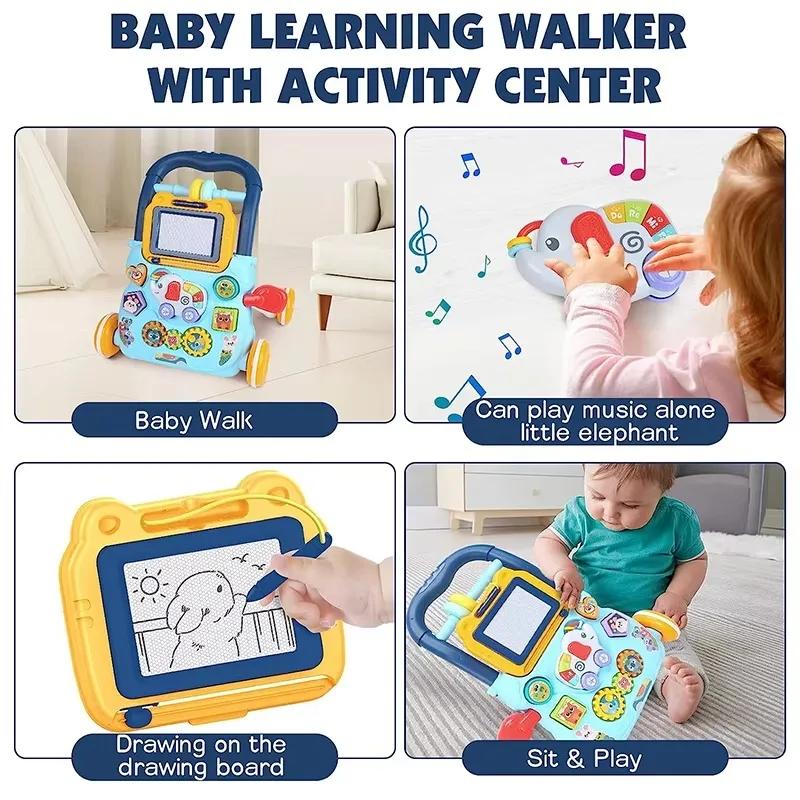 PANGDUBE Déambulateur éducatif précoce pour bébé avec jouet d'artboard Activités pour bébé Apprentis