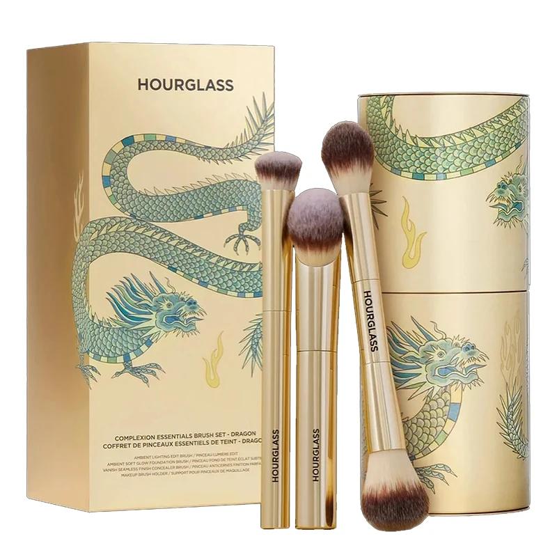 Pinceau de maquillage sablier-3 pièces pinceau de fond de teint pinceau à poudre libre pinceau anti-