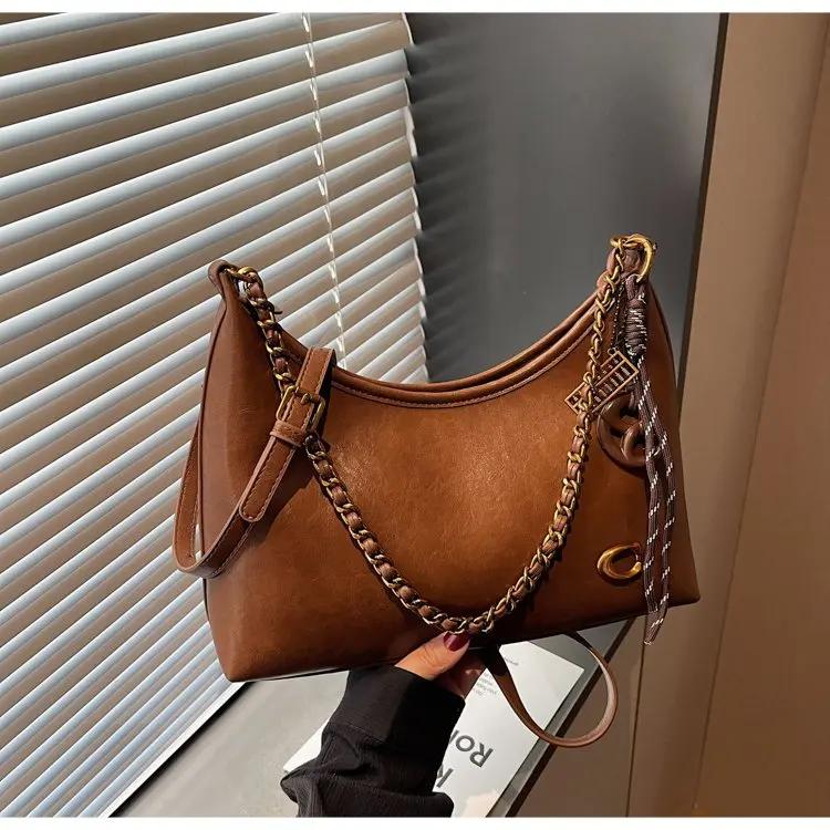Nouveau Sac de Commuter Rétro Haut de Gamme pour Femme 2026, Sac à Bandoulière Polyvalent Grande Cap
