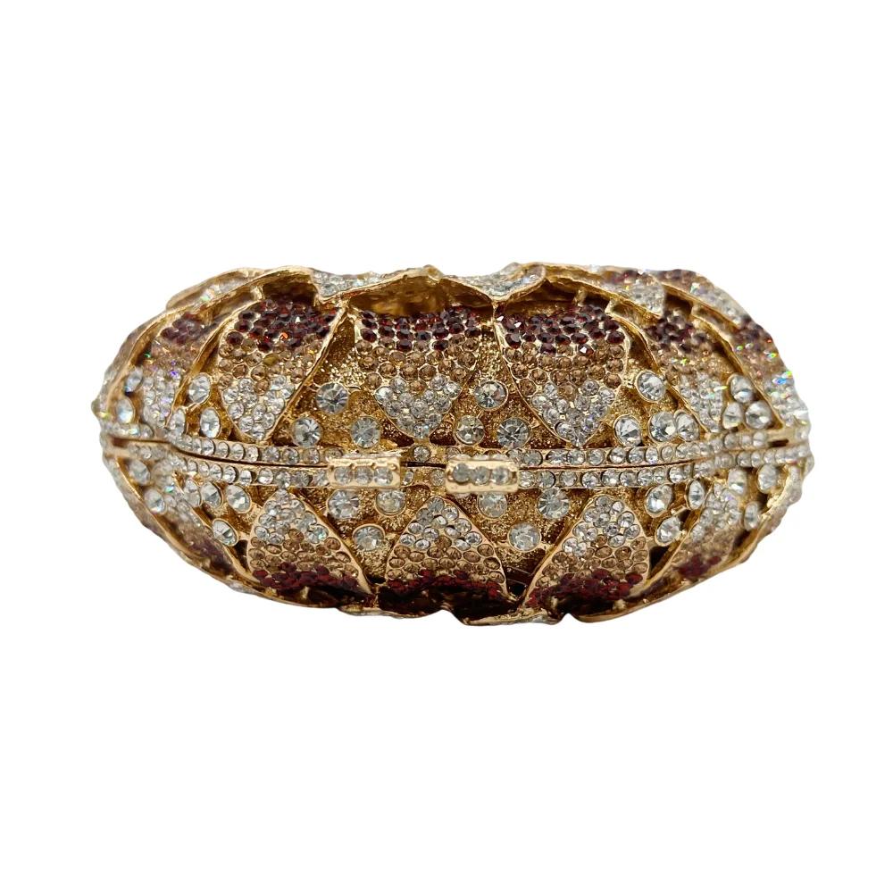 Sac de soirée de mariage pour femmes, de luxe, en forme de tournesol, creux, pavé complet, perles sc