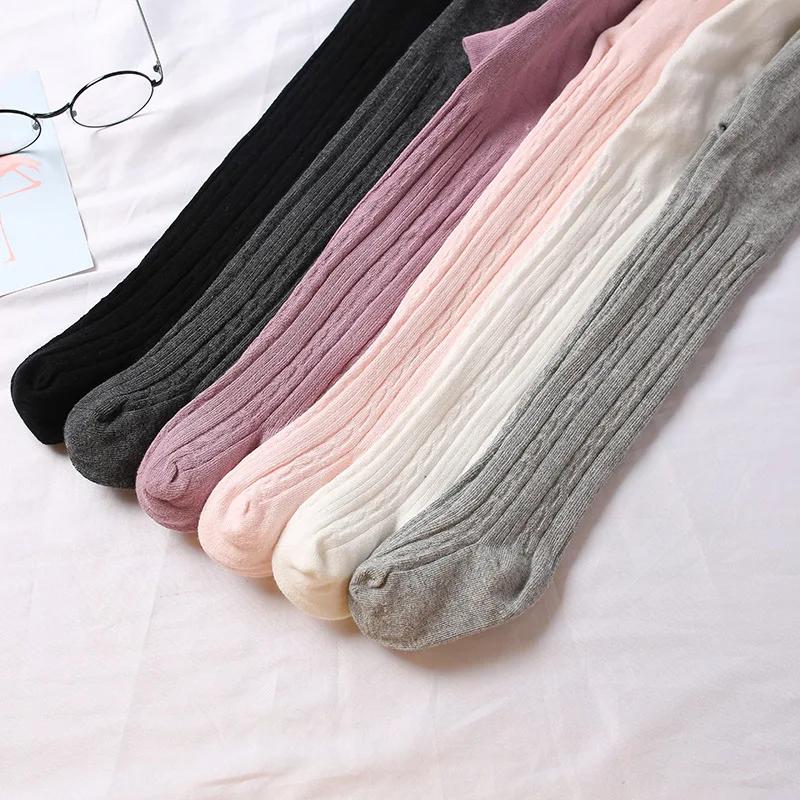 Collants en coton peigné pour enfants de 0 à 12 ans, collants tricotés avec câble pour filles, colla