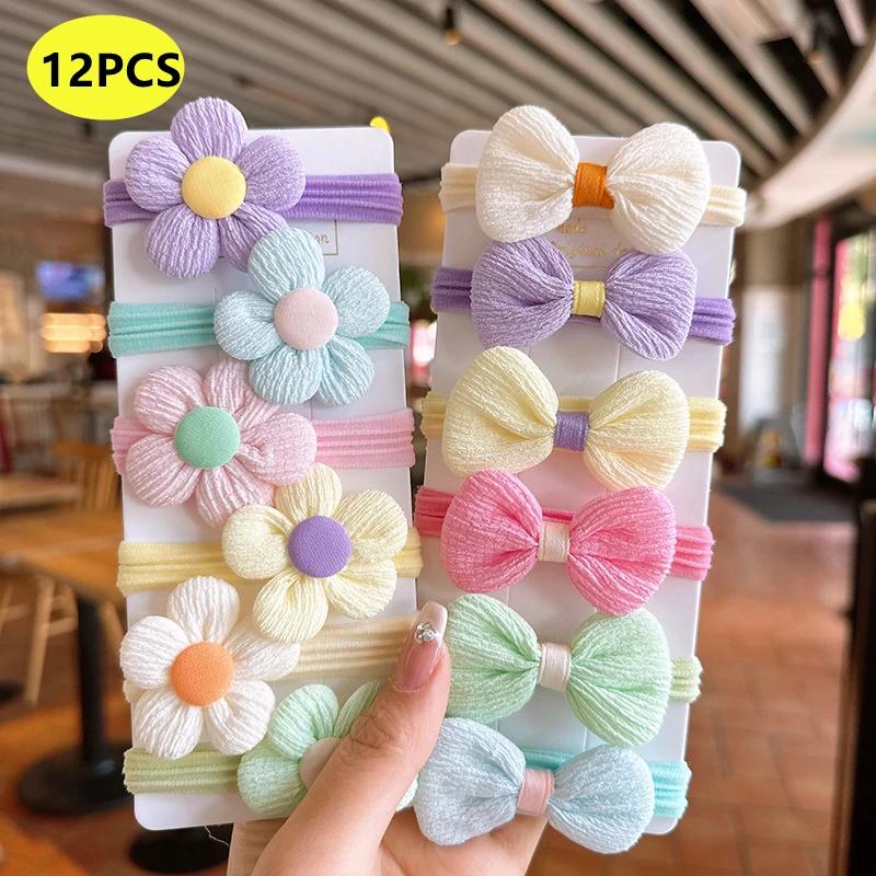 20 pièces 10 pièces accessoires de cheveux pour fille bandes de cheveux élastiques fleurs Style anne