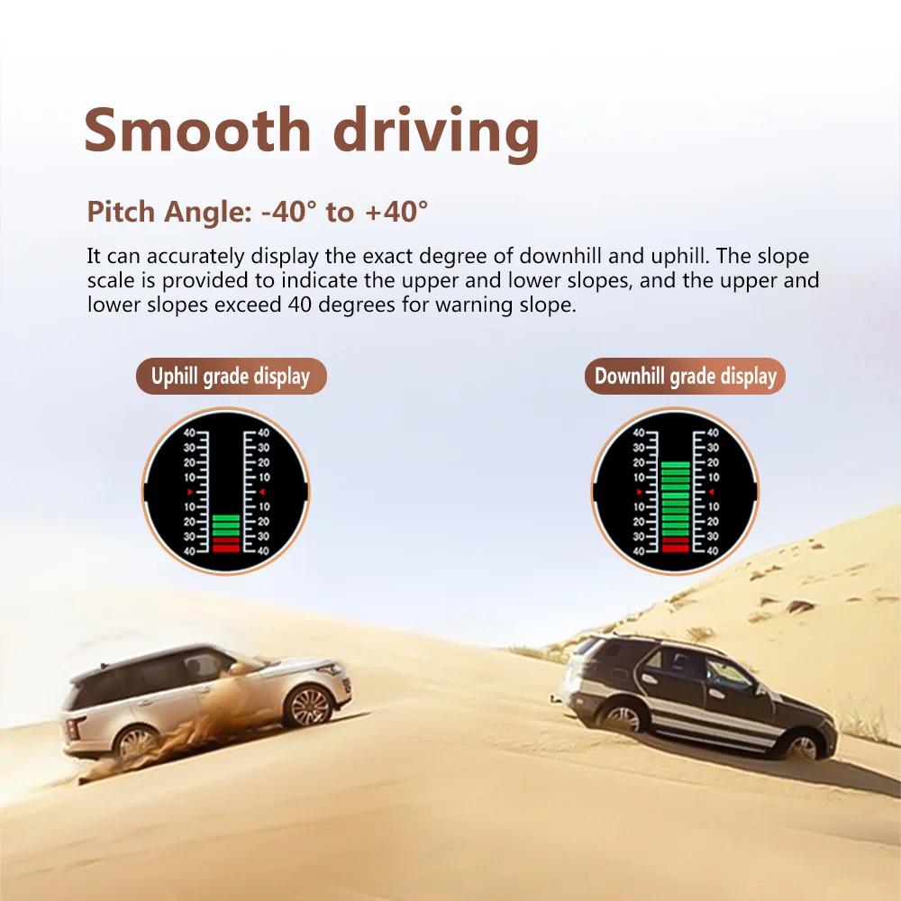 X90 GPS vitesse PMH KMH compteur de pente intelligent inclinomètre boussole de voiture HUD pas d'inc