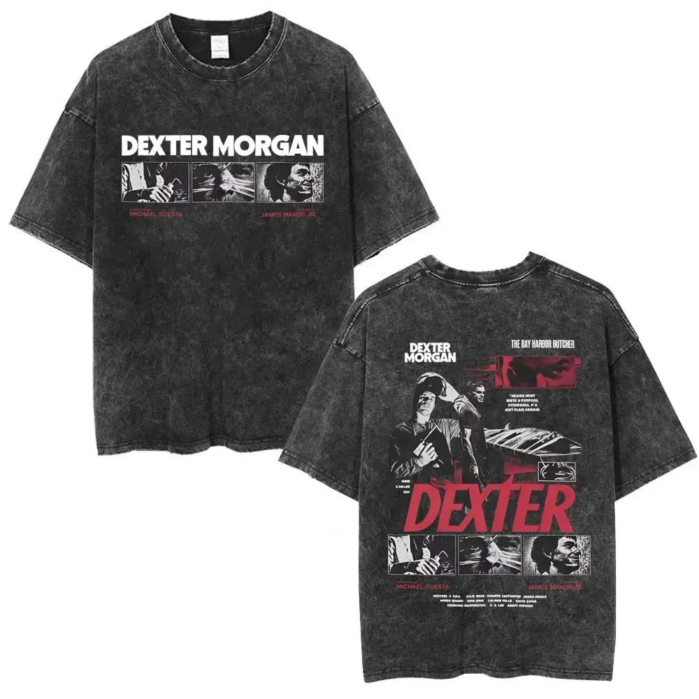 TV Play Dexter Morgan Lavé Vintage T-shirts Hommes Femmes Rétro Surdimensionné Manches Courtes T-shi