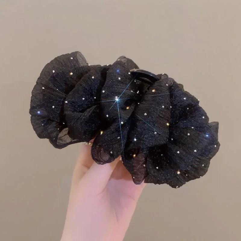 Pinces à cheveux avec nœud en maille pour femmes, accessoires pour cheveux féminins, ornement de che