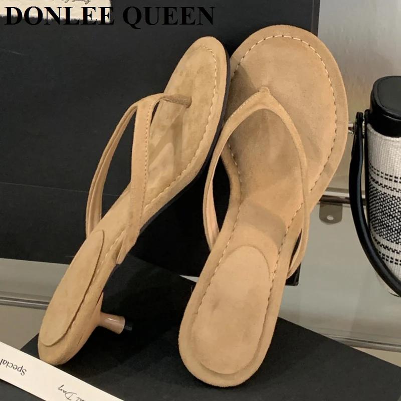 Pantoufles à talons hauts pour femmes, chaussures à enfiler, sandales à bande étroite, pantoufles dé