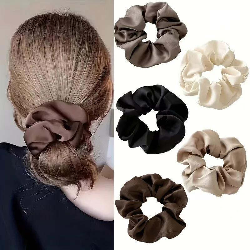 Chouchous en Satin élégants pour femmes, plus doux que les bandes élastiques, corde à cheveux pour f