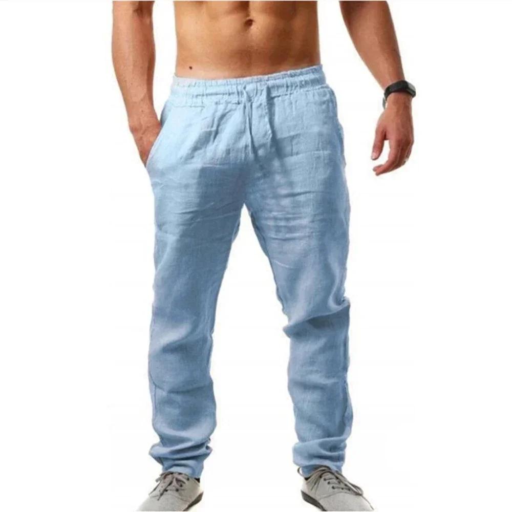 Pantalons décontractés pour hommes été mâle respirant haute qualité pantalon de survêtement couleur