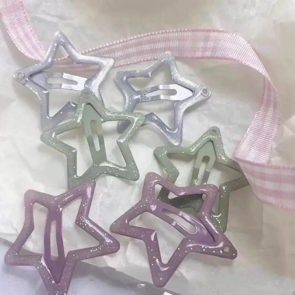 Pinces à cheveux tendance étoile colorée BB, brillantes et mignonnes, accessoires pour cheveux Y2k,