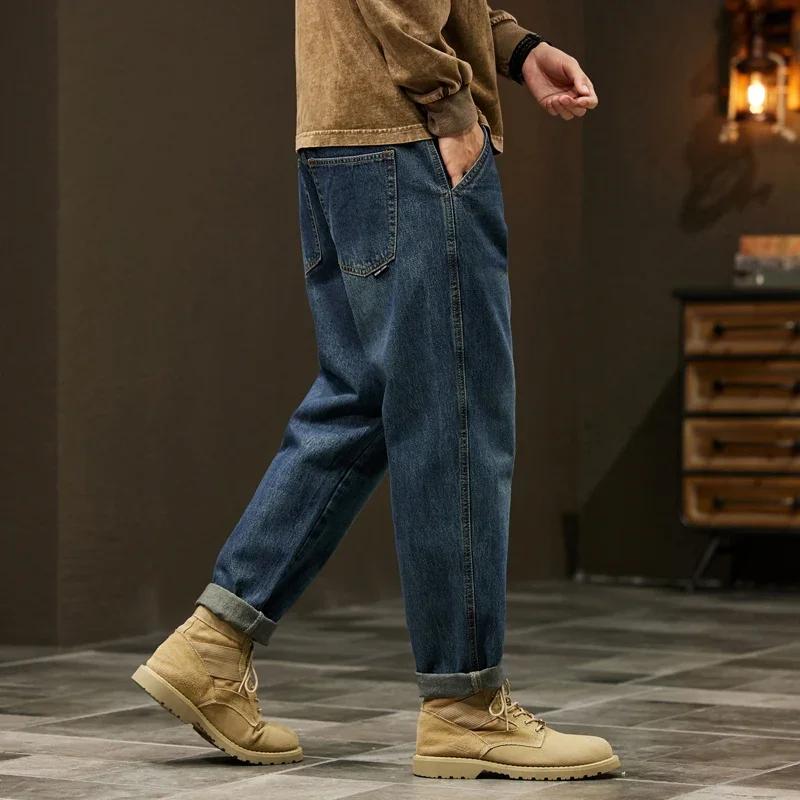 Jean 95% coton pour hommes, sarouel ample de haute qualité, mode Baggy décontracté, pantalon en Deni