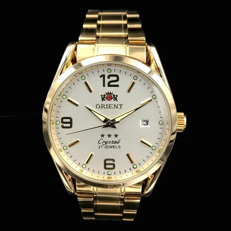 Orient Double Lion montre classique série montre pour hommes bracelet en acier inoxydable luxe multi