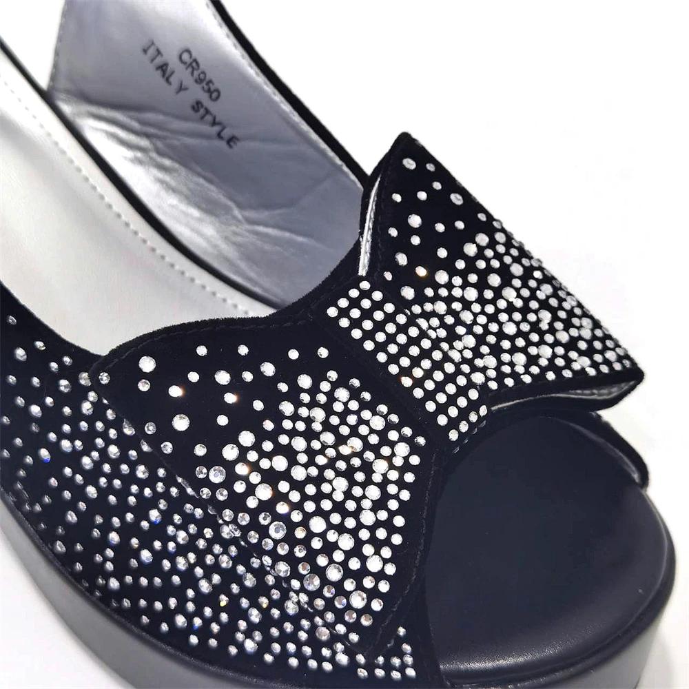 Talons Carrés avec Plateforme pour Femme, Ensemble de Chaussures et de Sacs Africains, Escarpins en