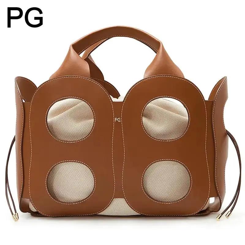 Sac à bandoulière PG pour femme en cuir grainé de qualité supérieure, sac fourre-tout élégant avec d
