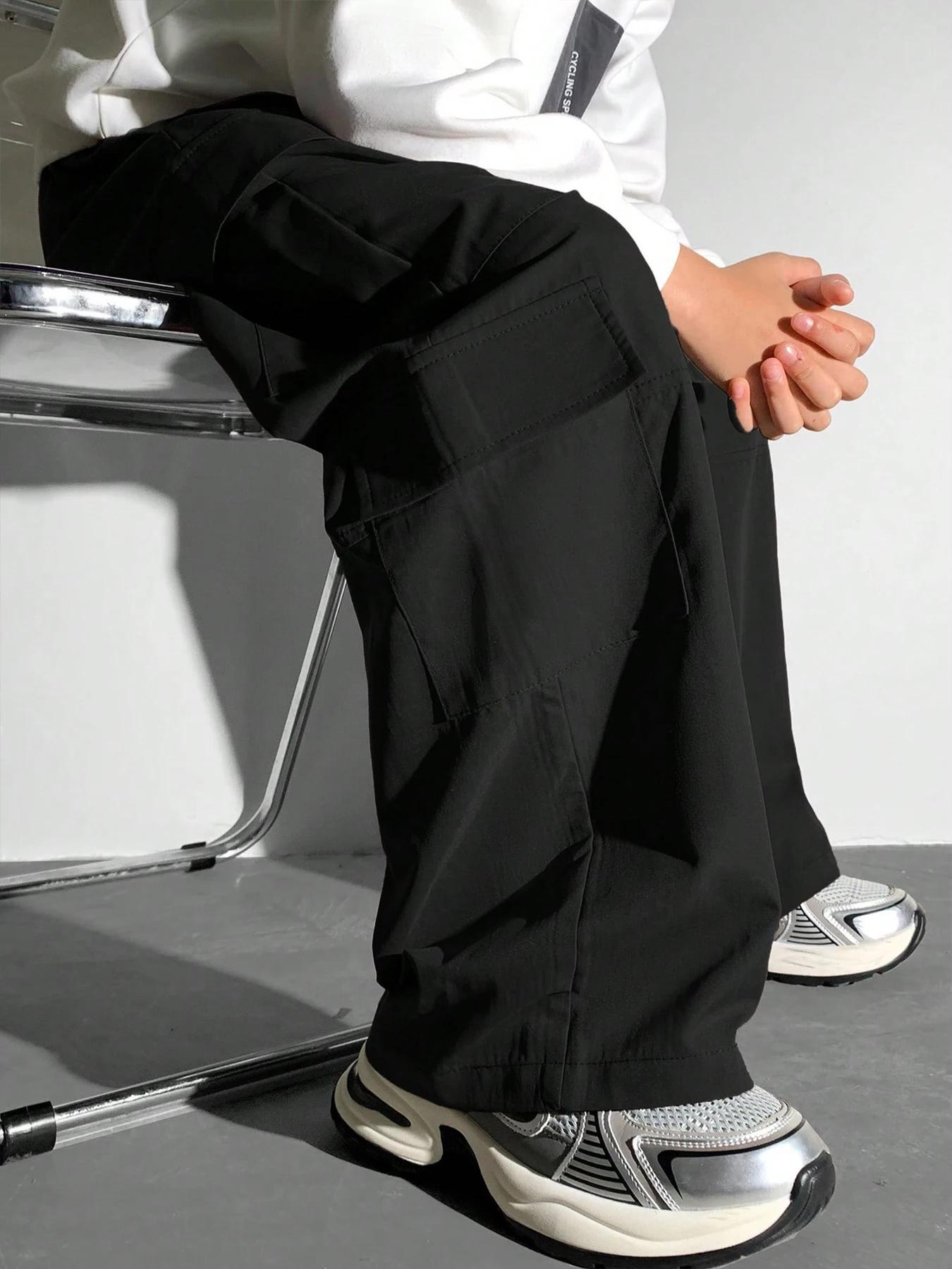 Pantalons pour garçons, salopettes, style multi-poches, taille grande et moyenne pour enfants, adapt