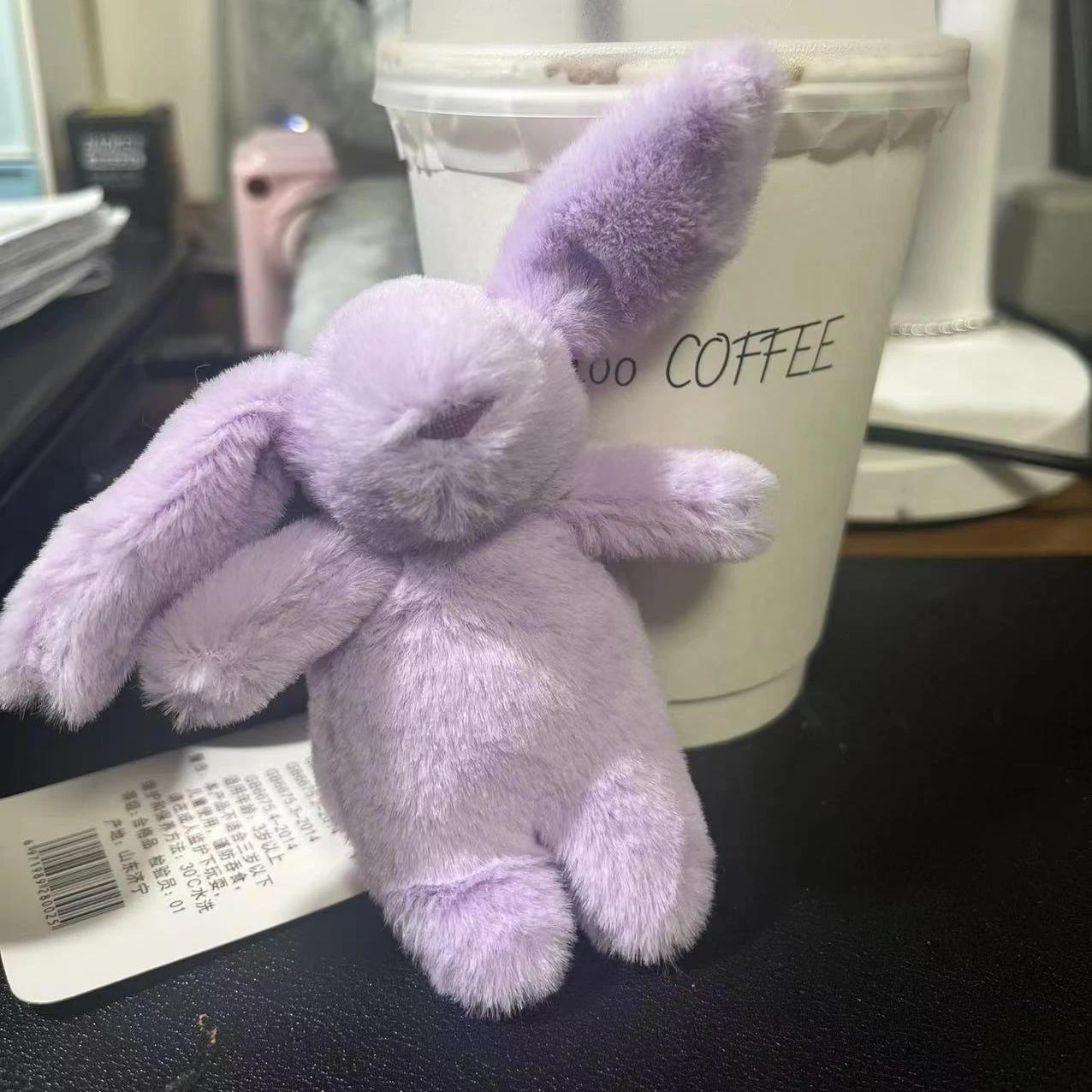 Porte-clés lapin de dessin animé, animaux en peluche, pompon d'amour, bibelot, jouet pour fille, sac