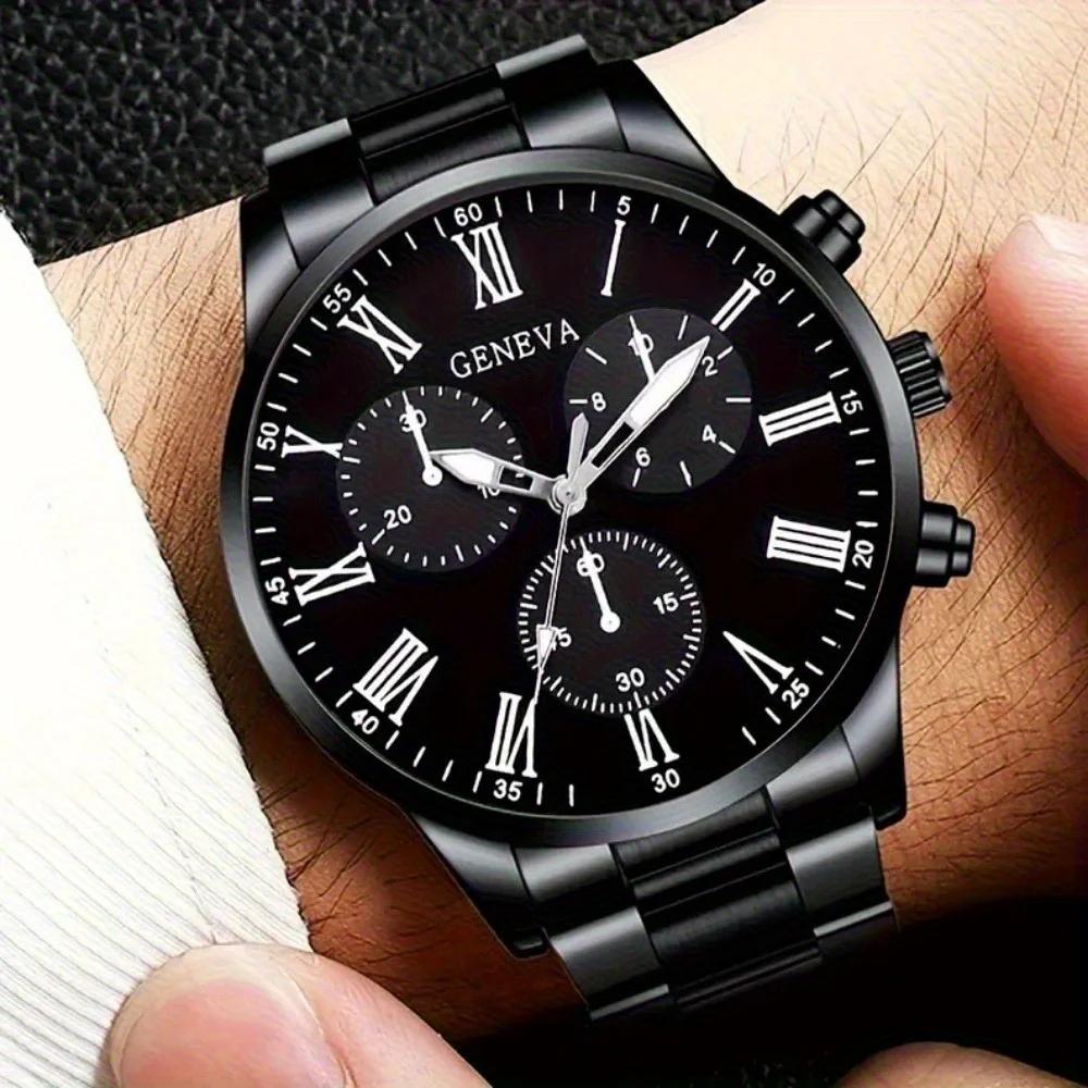 Ensemble de montres à quartz de luxe pour hommes, 2 pièces, vêtements d'affaires et décontractés, ca