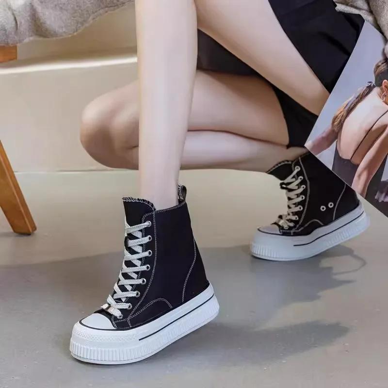 CHABELLA hauteur augmenter 13 cm femmes chaussures en toile haut Design avec boucle et fermeture écl