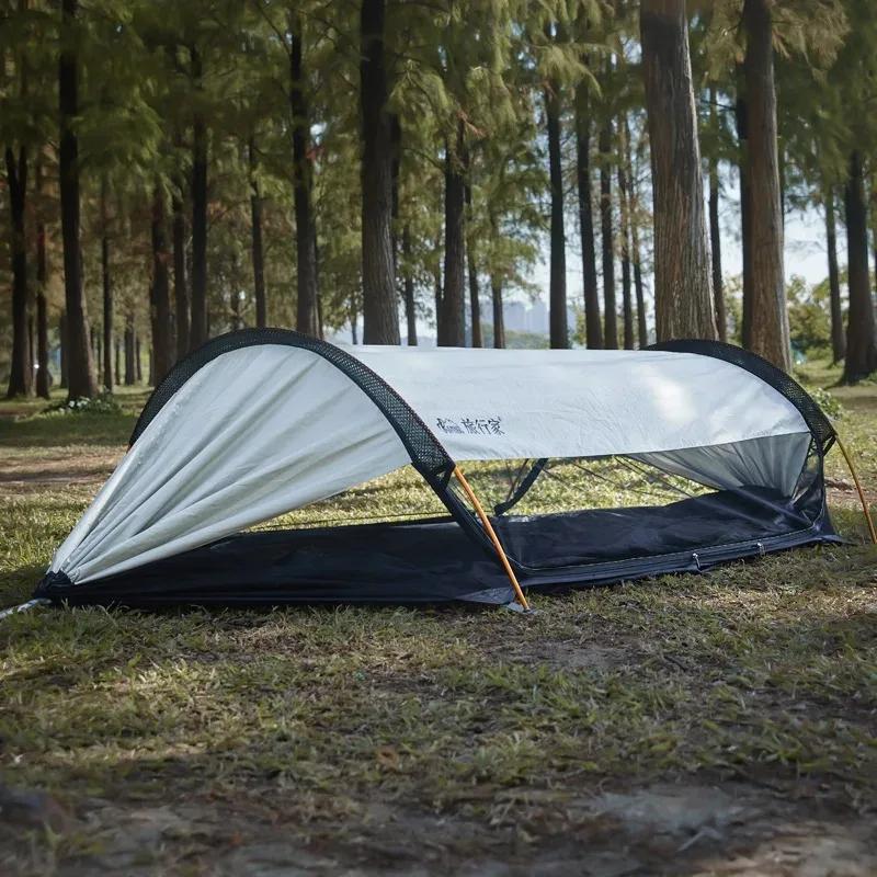 Hamac de voyage, anti-renversement extérieur, pare-soleil et anti-moustiques, personne simple ou dou