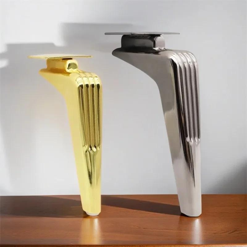 Pieds de Meubles en Métal de 15/18cm, Support Noir et Or de Remplacement pour Canapé, Commode, Table