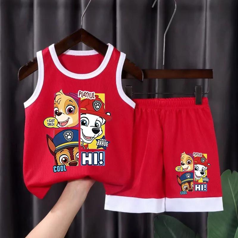PAW Patrol – ensemble de vêtements de Sport en maille à séchage rapide pour enfants, vêtements de ba