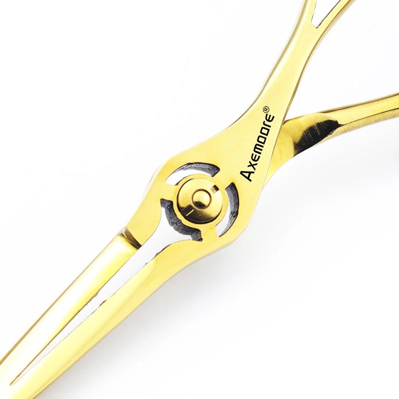 Ciseaux de coiffure professionnels 6 pouces, ensemble de ciseaux de coiffeur dorés, outils de coupe