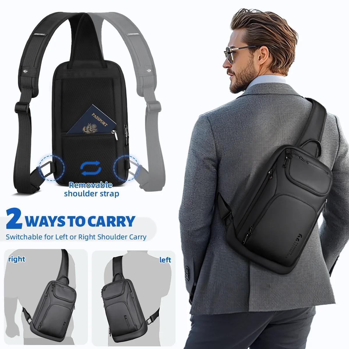 HcanKcan sac à bandoulière pour hommes d'affaires sac de poitrine étanche à la mode pour IPad 11 pou