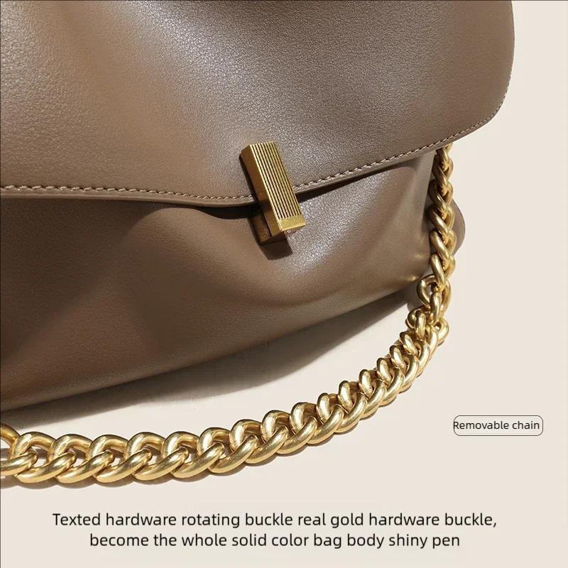 Sac à bandoulière en cuir De vache véritable pour femmes, sac à main tendance avec chaîne, grande ca