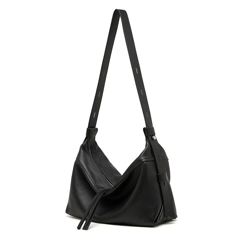 YANATARI sac de boulette en cuir souple sac en cuir souple grande capacité minimaliste sac à bandoul