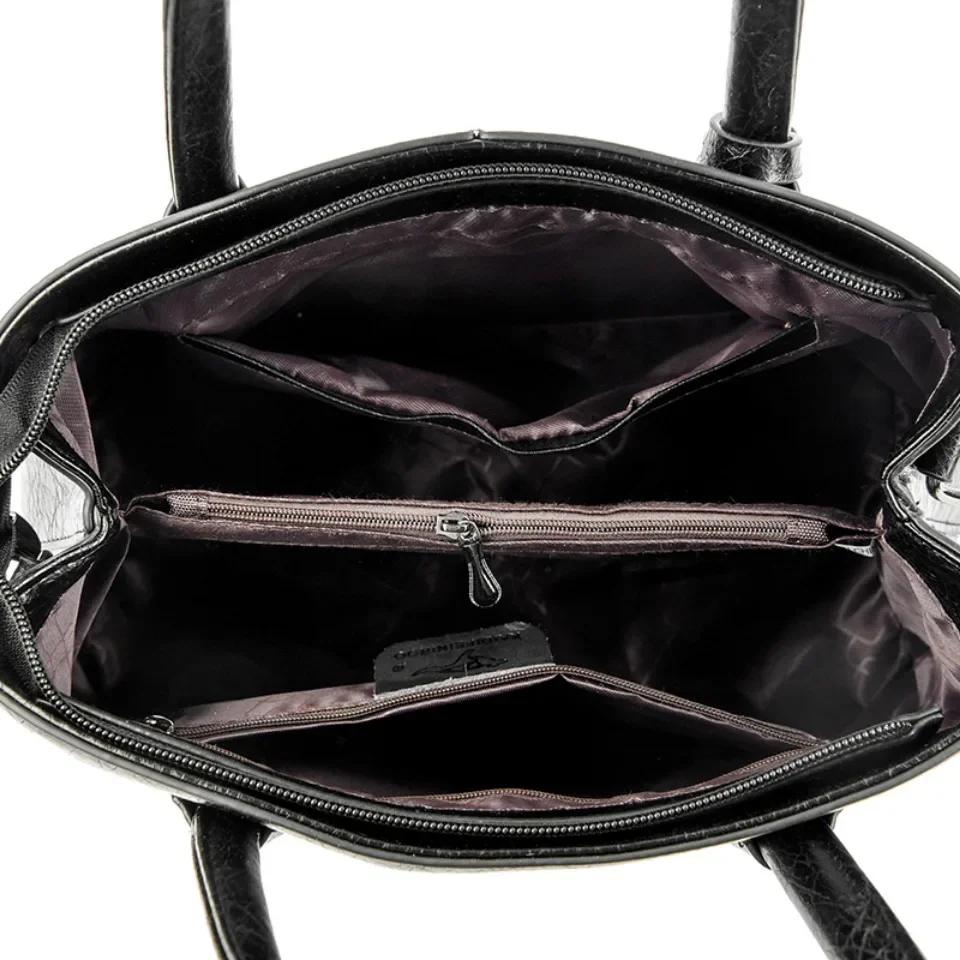 Sacs à main en cuir souple de marque authentique pour femmes, grands sacs fourre-tout, sacs à bandou