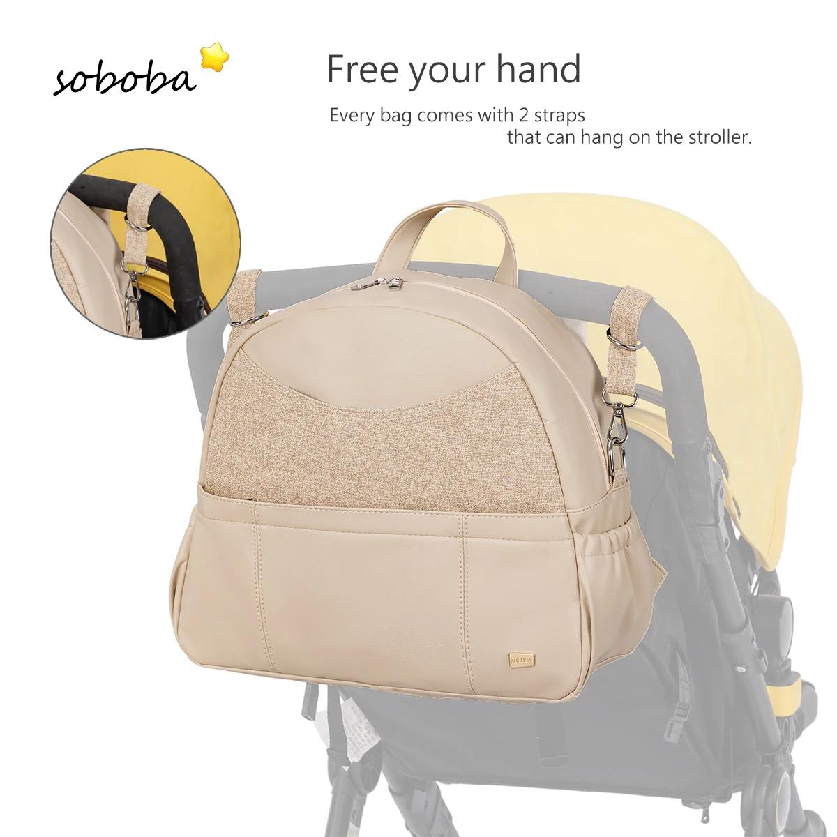 Soboba sac à dos à couches pour femmes sac à langer multifonctionnel de grande capacité avec 2 sangl
