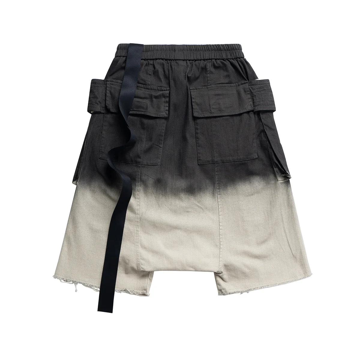 Ro Ribbons-Pantalon sarouel nickel é pour homme, double boucle, entrejambe frontal, poches, short de