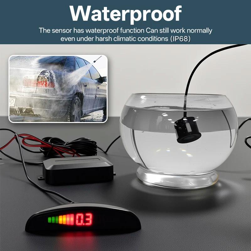 Kit de capteurs de stationnement pour voiture, 2 capteurs/4 capteurs, écran LED de 22mm, Radar inver