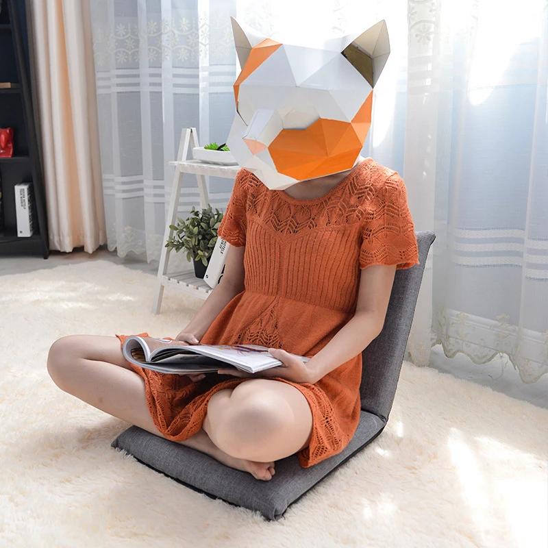 Chaise de sol de bureau à domicile, siège de sol Portable multiangle pliable avec dossier réglable,